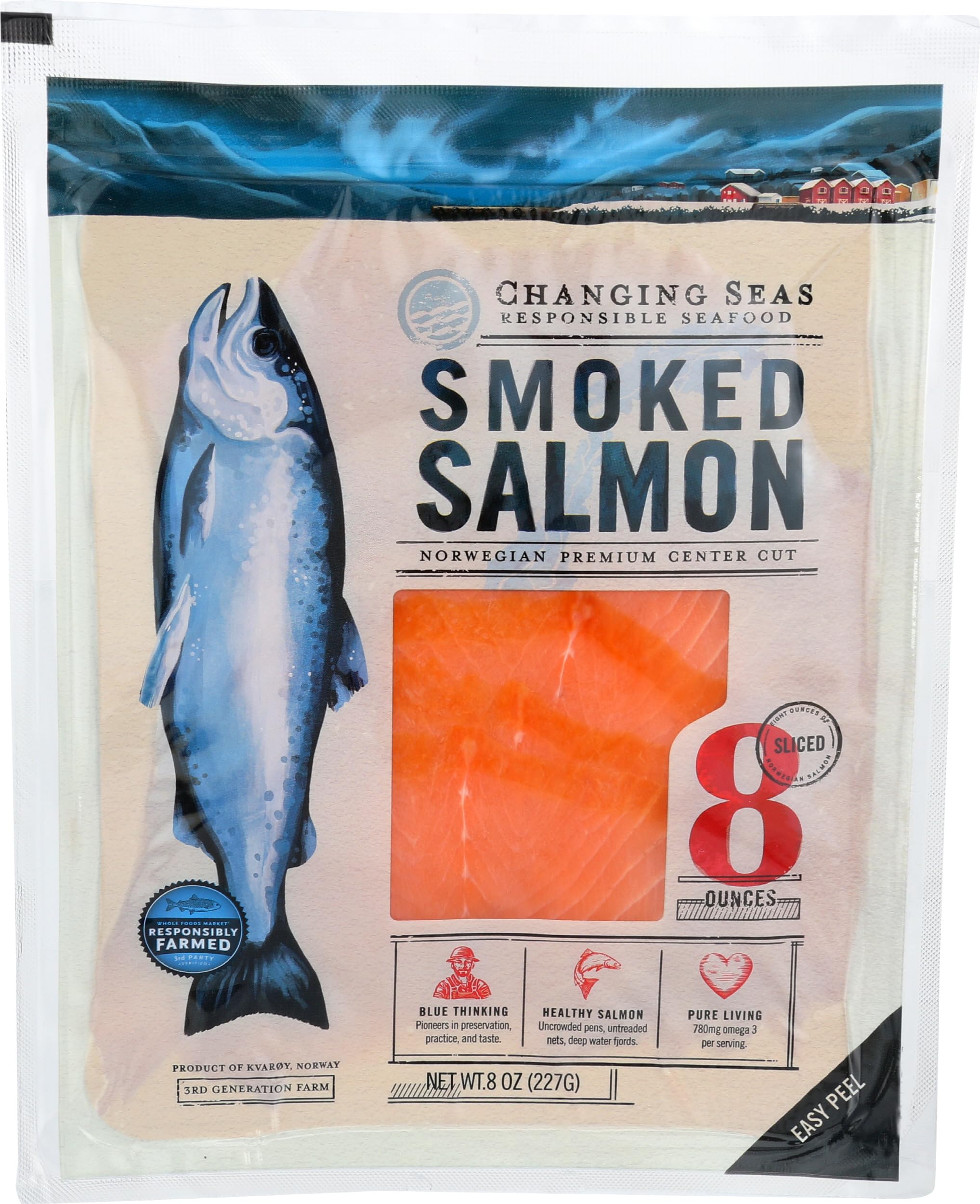 Norwegian Cold Smoked Salmon, Premium Quality, Health-Conscious Consumers, Kitchen Snacking, Rich Flavors, 8 Ounce, Sea