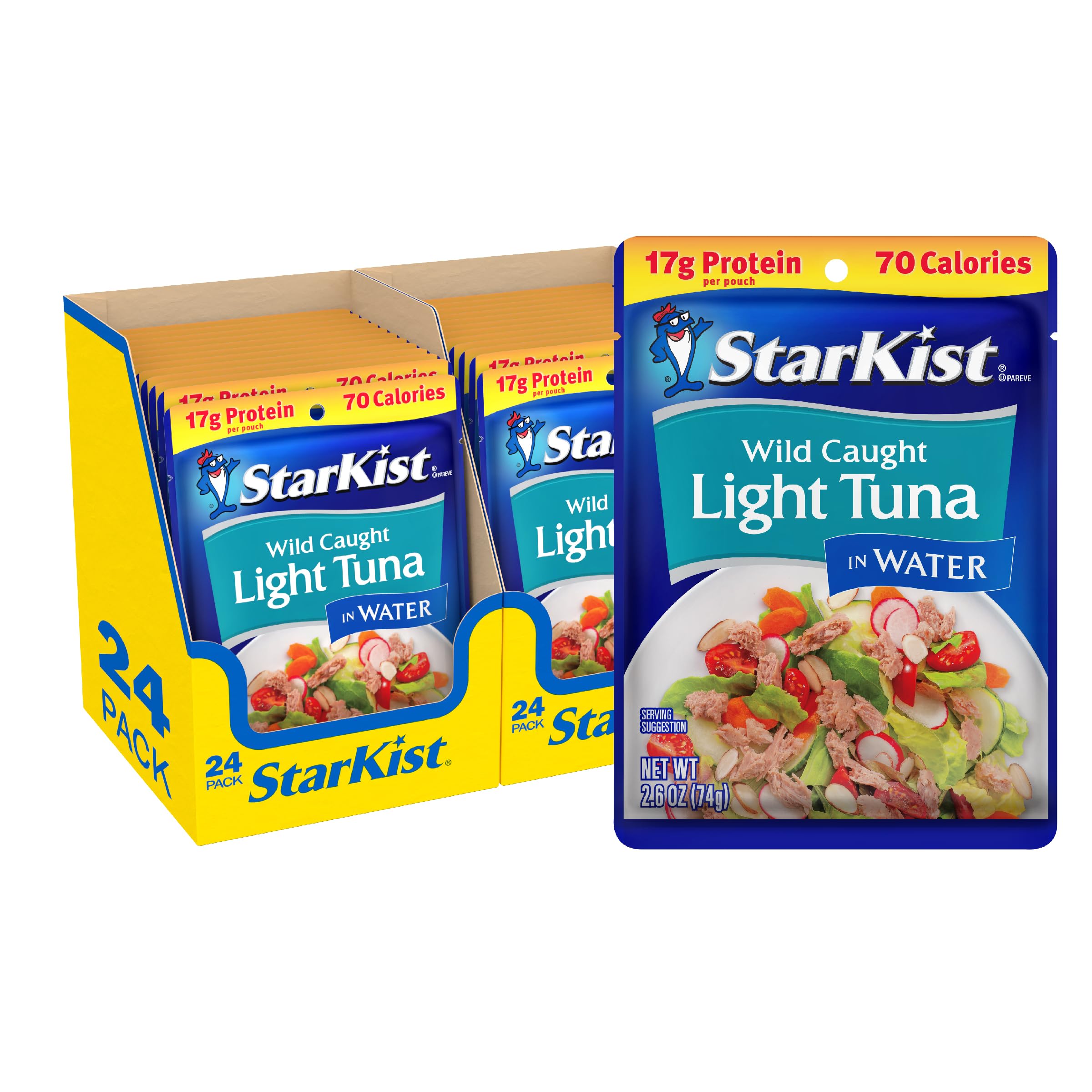 StarKist Chunk Light Tuna in Water |6 Oz Pack of 24 for Snacking on-the-go Healthy Seafood Snack